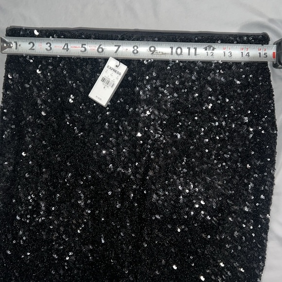 NWT Express Black Sequin Flare Pants - Picture 4 of 4